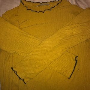 ZARA long sleeve yellow ochre top